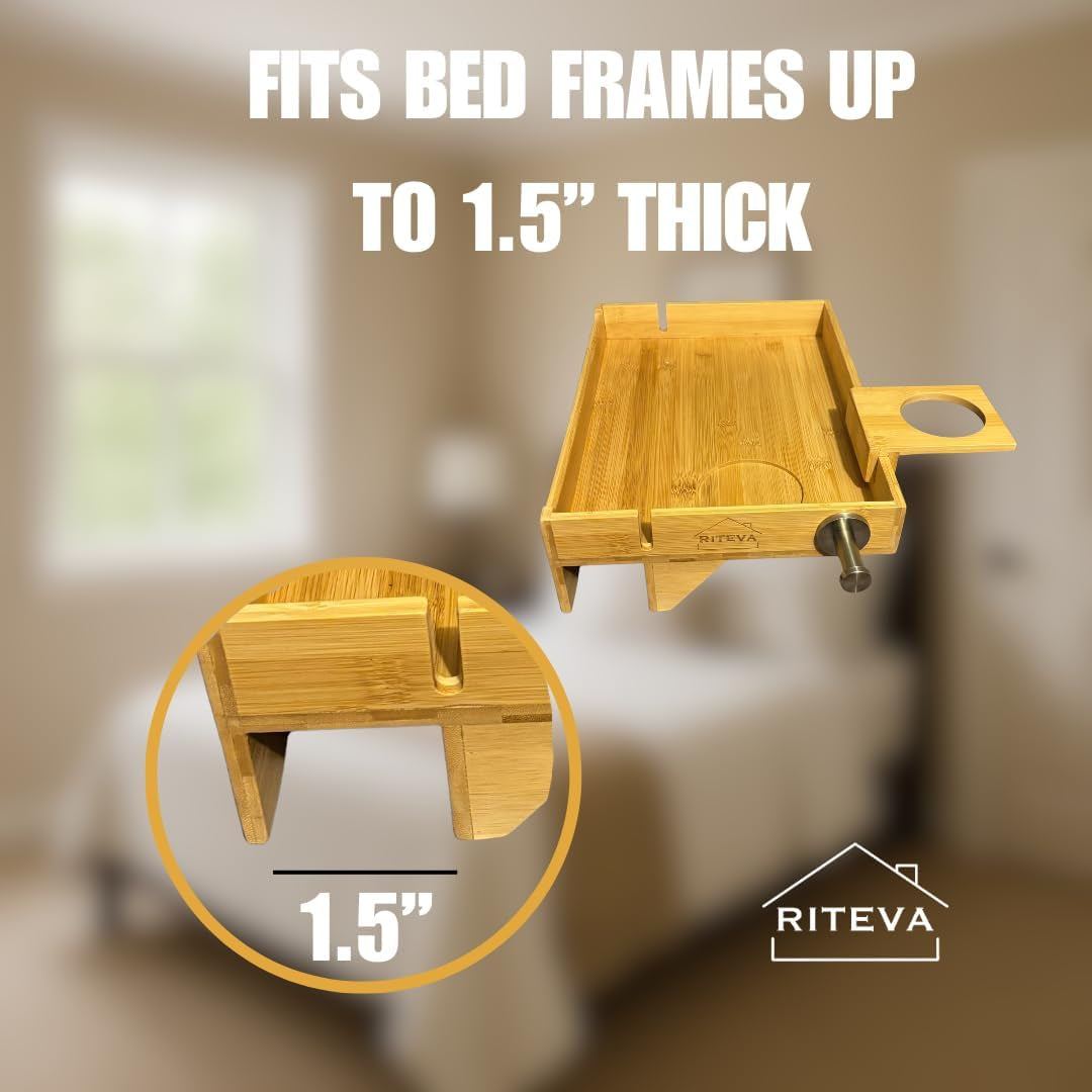 Bamboo Bedside Shelf, College Dorm Room Essentials, Bunk Bed Nighstand, Bamboo Furniture, Floating Nighstand, Wood Furniture, Minimalist Room Decor, Headphones Hook, Sturdy Floating Nighstand.
